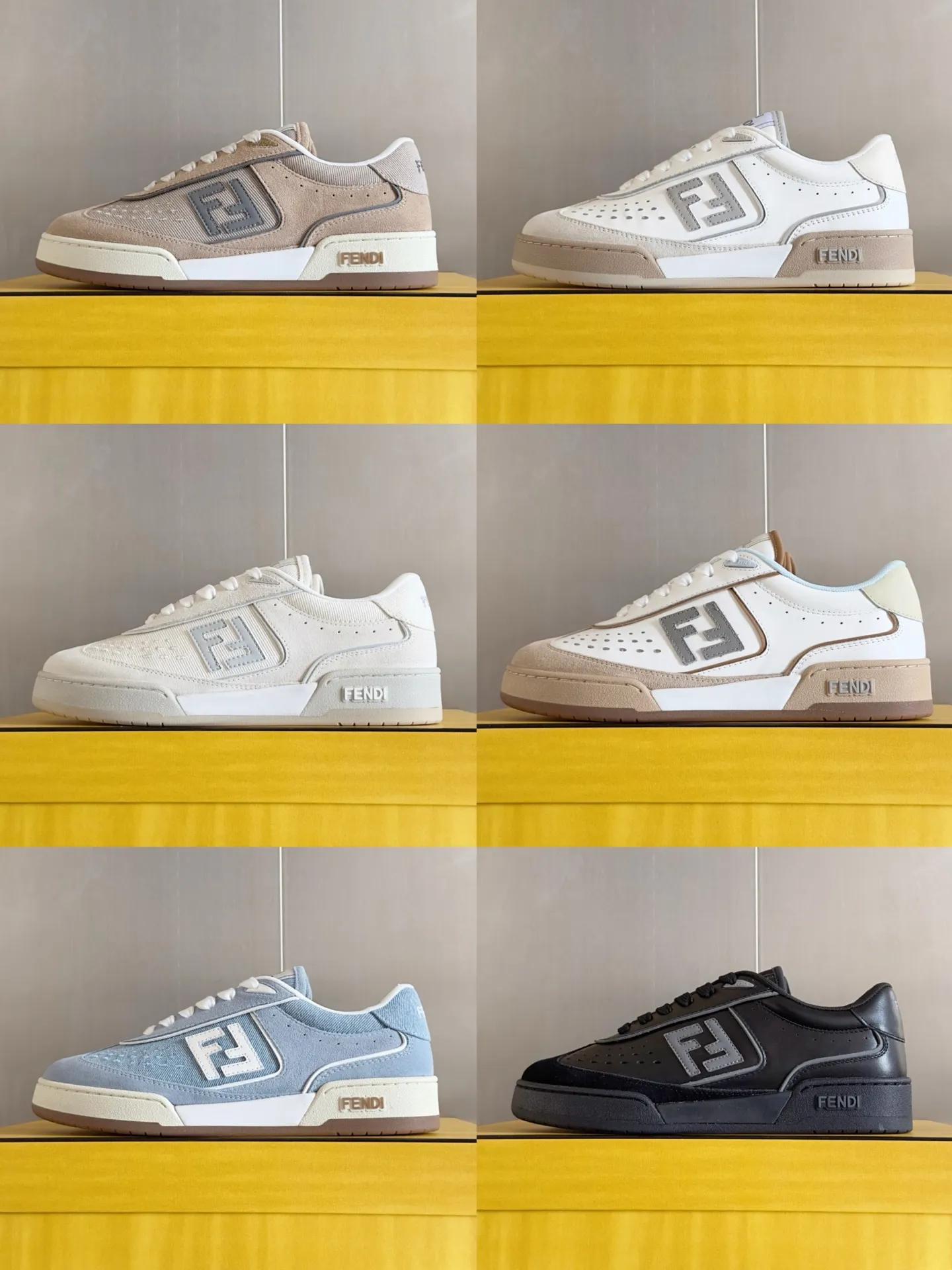 【FENDI】Top P: 740💰 Leather Couple Size: Women's 35-41 / Men's 39-45 Top version: Fendi Fendi match series Couple's Film Casual Sports Shoes Sneakers Original purchase, development, production of these FENDI Match lace-up sneakers. Small perforations accent the upper. Made of white leather with beige suede details. Matcha green leather FF applique. Rubber sole with FENDI lettering on the side. Comes with exquisite packaging at the counter🛍📦 ▪️ Fabric: Original custom imported first-layer cowhide ▪️ Lining: Imported custom breathable mesh ▪️ Sole: Original molded TPU two-color combination sole ▪️ Sole thickness: 3CM.